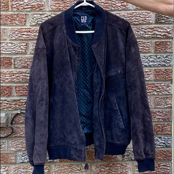 Vintage GAP Suede and Leather Dark Purple Jacket - Picture 5 of 9